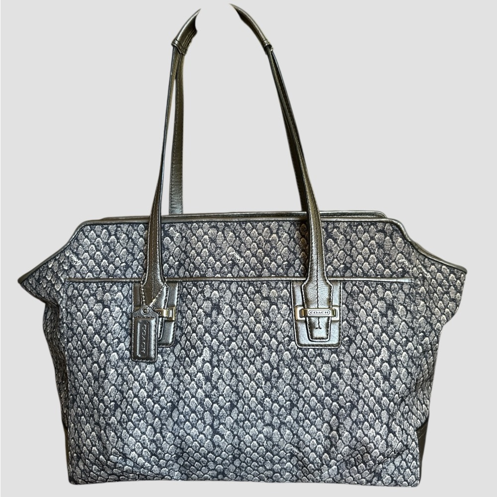 Coach Madison Sophia Metallic Silver Leather Satchel | Classic Carryall - Picture 11 of 12